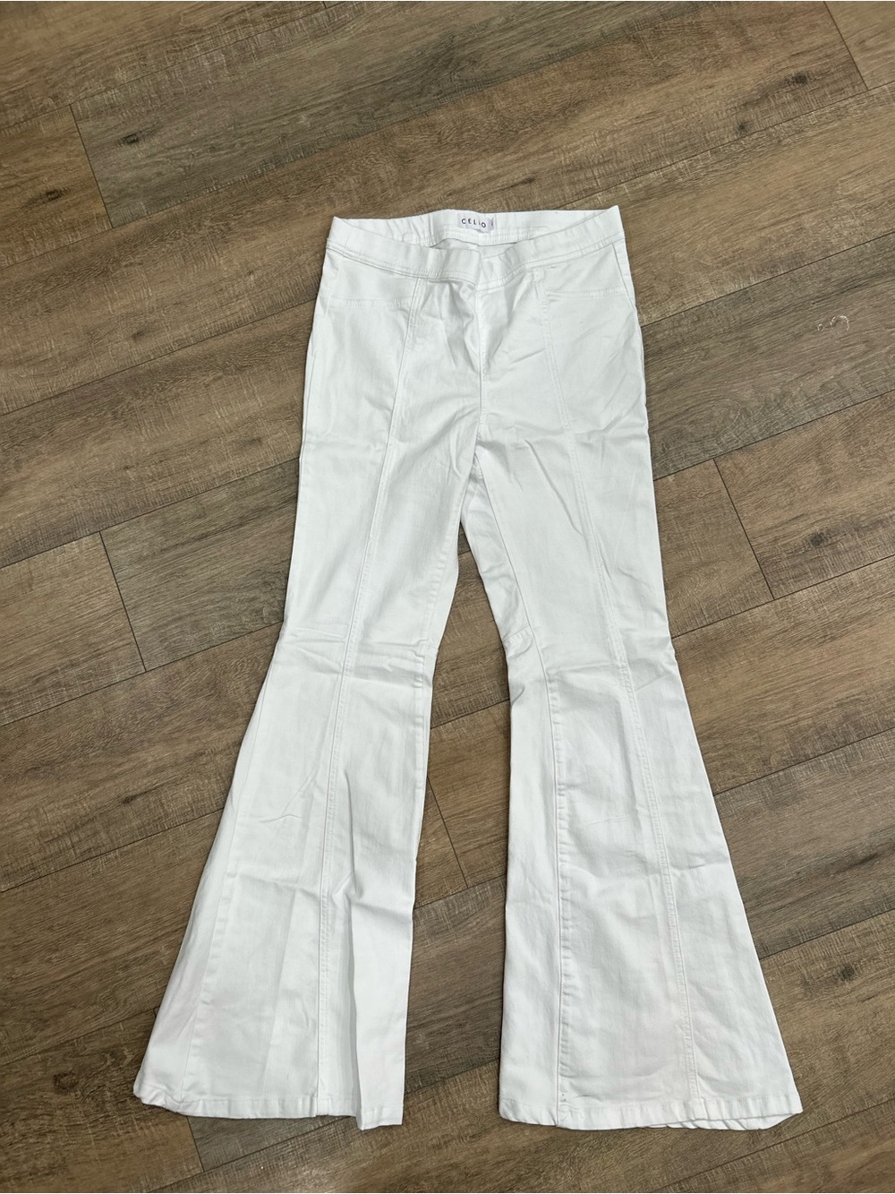Cello White Flare Wide-Leg Jeans